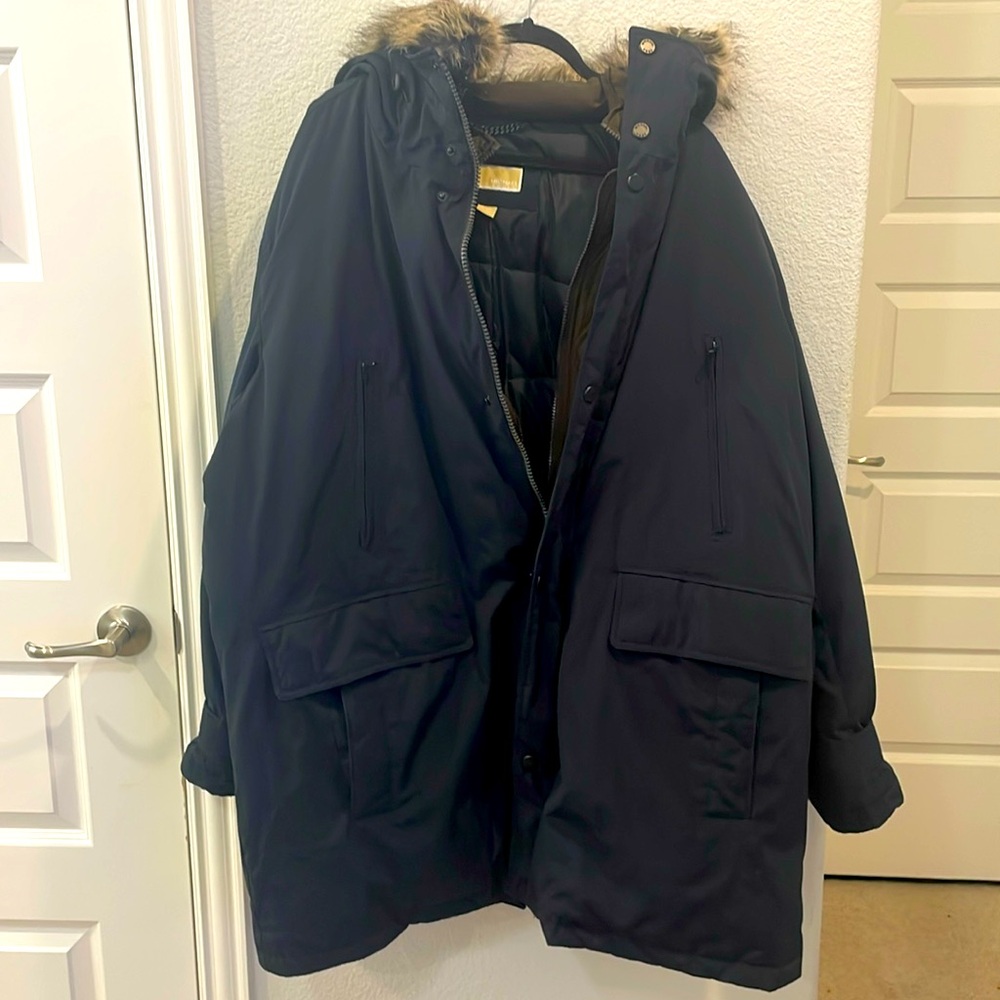 MICHAEL KORS Heavyweight Hooded Snorkel Parka 3XB BLUE